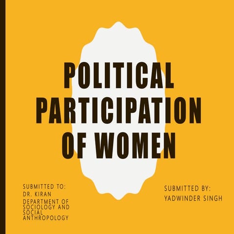 Political Participation of Women in India | PPTX
