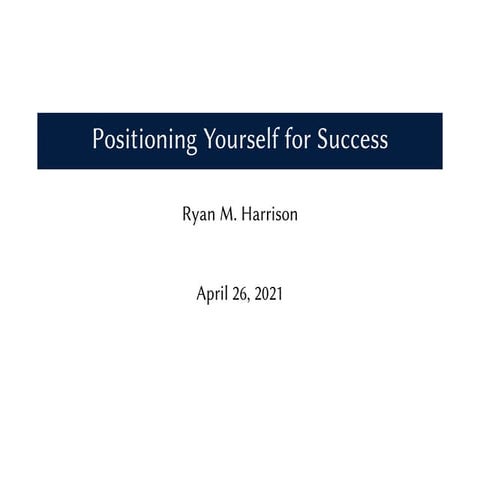 Positioning yourself for success in technical careers