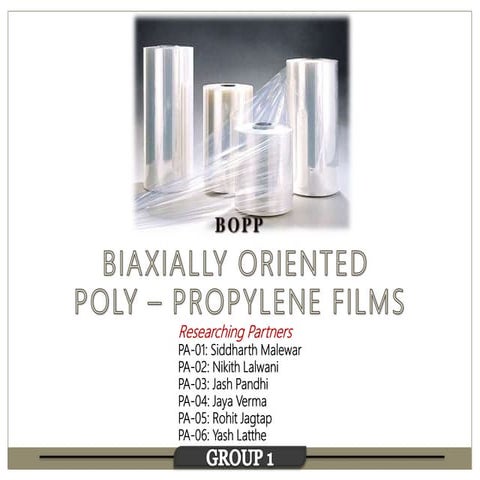 Bi-axially oriented Poly polypropylene films 