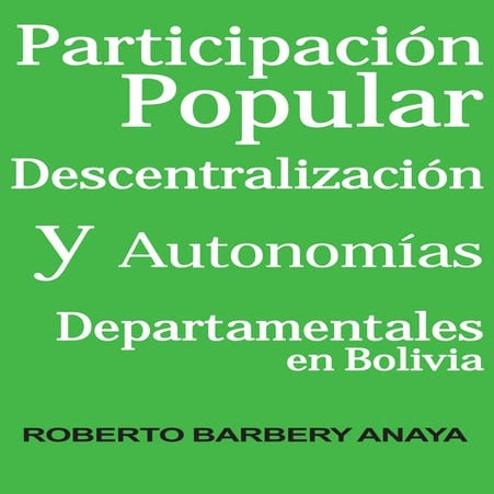 Participación popular y descentralización