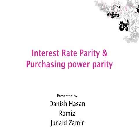 iFinance - Interest Rate Parity and Purchasing Power Parity - capapham
