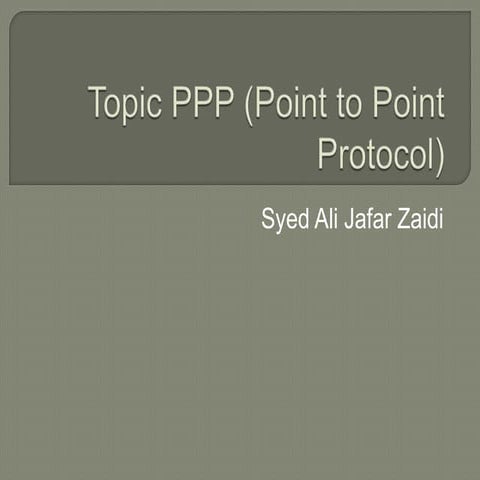 Point To Point Protocol PPT