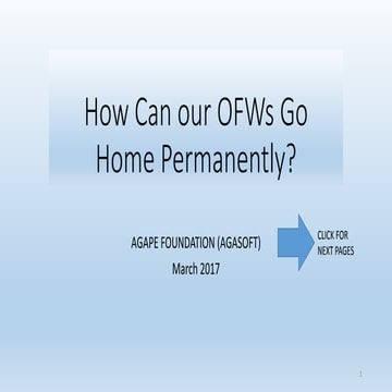 How can our OFWs go home permanently