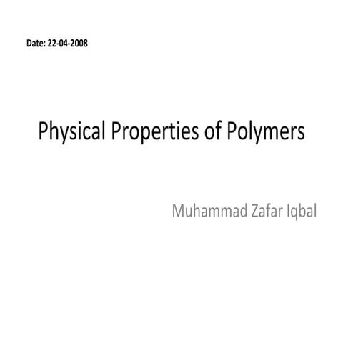 Ppp4 Plastic Flow Of Polymers