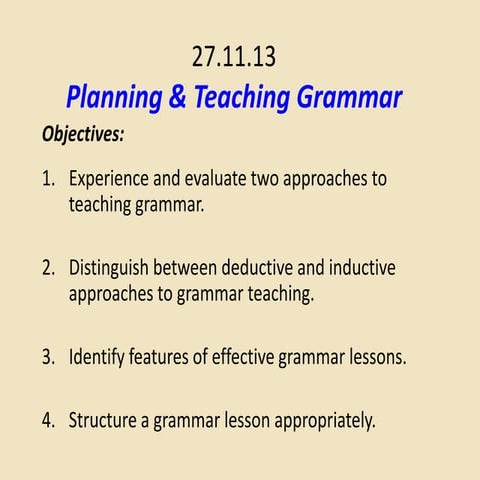Planning & Teaching Grammar L5 Dip