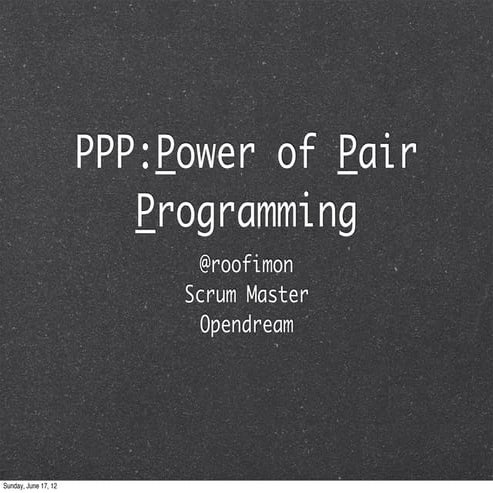 Power of pair programming