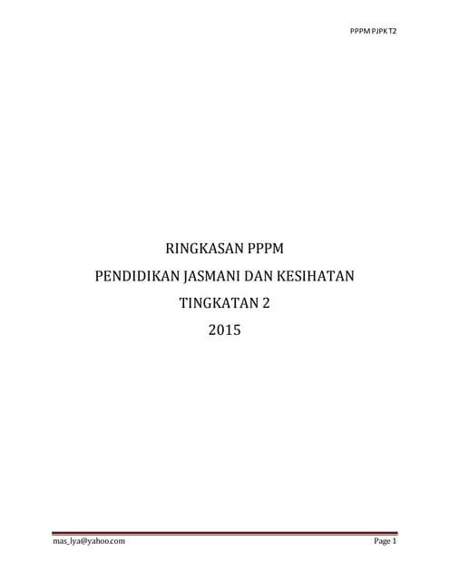 Kecergasan fizikal bab 1 pjpk tingkatan 1