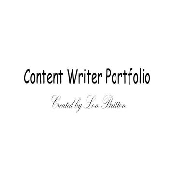 Content Writer Portfolio created by Lon Britton