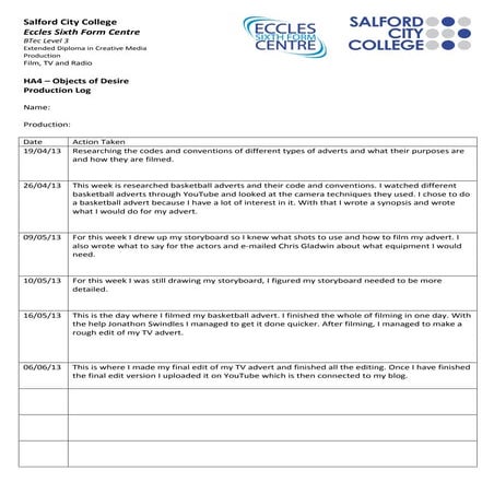 Pp production log_template | DOC