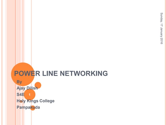 power line networking by ajay dilish