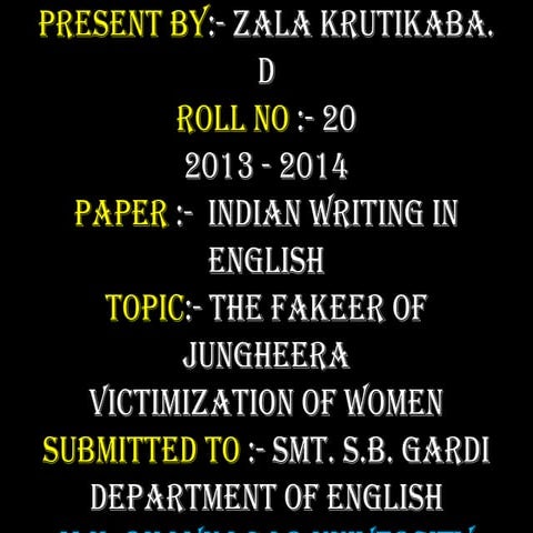 The Fakeer of Jungheera - Victimization of Women