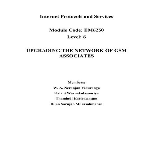 UPGRADING THE NETWORK OF GSM  ASSOCIATES