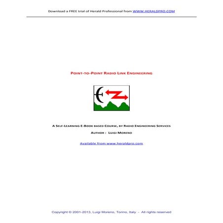 Point to Point Radio Link Engineering v1 3