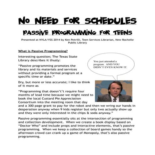 Passive Programming Presentation | PDF | Desktop Publishing | Computer ...