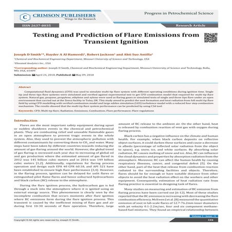 Testing and Prediction of Flare Emissions from Transient Ignition_Crimson Pub...