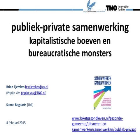 presentatie - alles is gezondheid - Publiek-private samenwerking | PPT