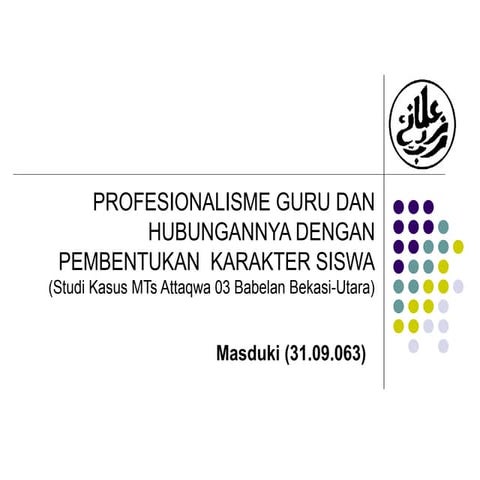 PP Profesionalisme Guru dan Hubungannya Dengan Pembentukan Karakter Siswa