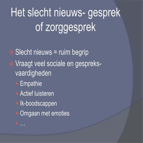 PP_ slecht -nieuwsgesprek | PPT