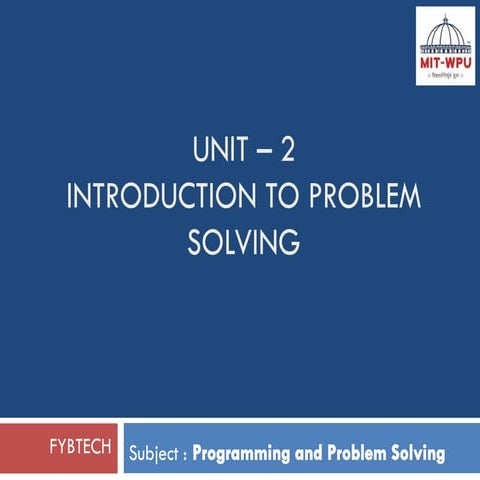 Csc 102 lecture note(introduction to problem solving) | DOCX