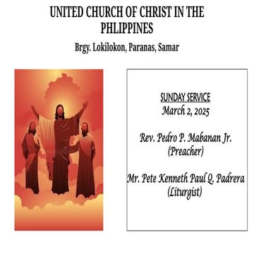 Order of Worship for Transfiguration Sunday | PPTX