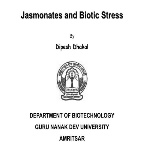 Jasmonates and Biotic Stress
