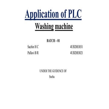 Washing machine ppt based on the application of plc