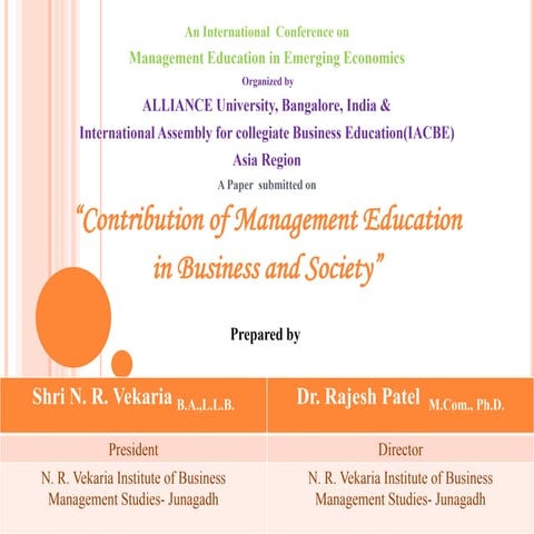 Management Education and society