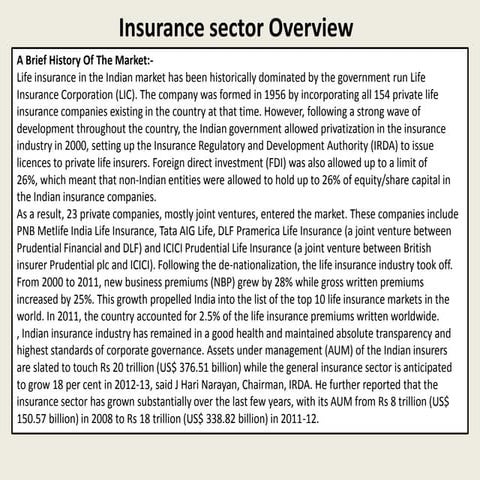 Insurance and Banking sector India