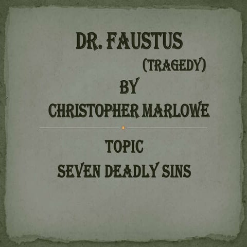 seven deadly sins in dr faustus
