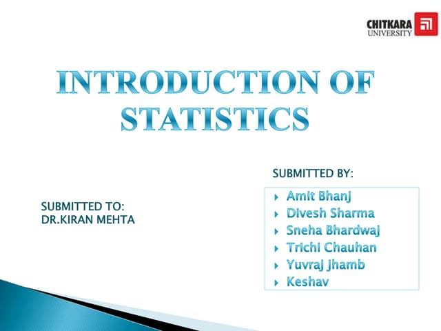 Introduction to statistics