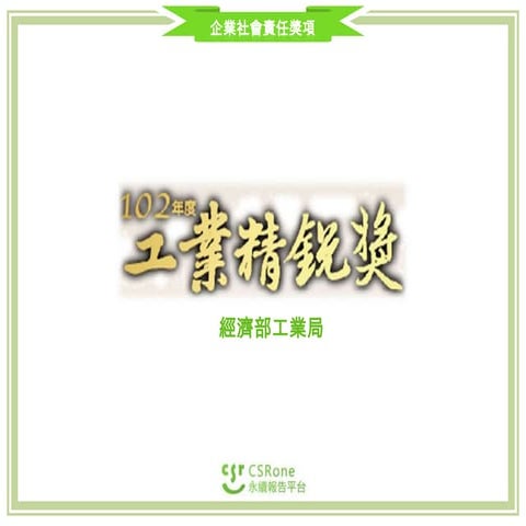 CSR Award - 工業精銳獎(2013)