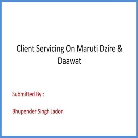 ppt of survey of daawat rice & maruti dzire