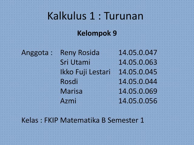 kalkulus I turunan