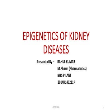epigenetics of kidney disease