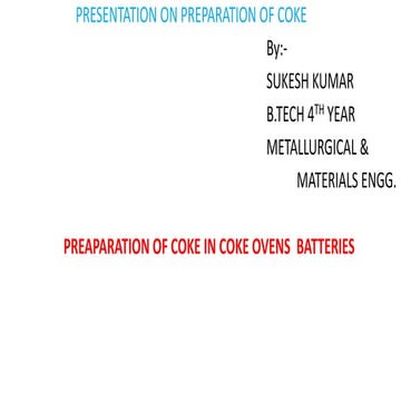 PPT ON COKE PREPARATION