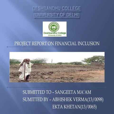 Project report on financial inclusion