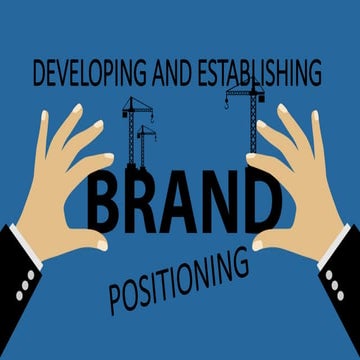 Developing and Establishing Brand Positiioning 