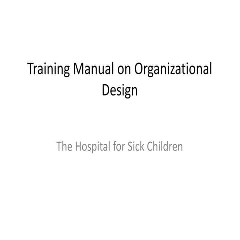 Training Manual on Organizational Design