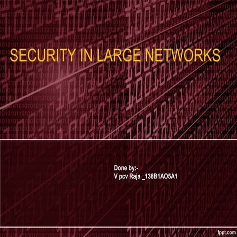 Security in Large Networks by Raja Velampalli