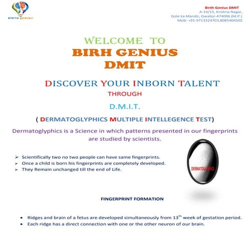 dermatoglyphics multiple intelligence test | PDF