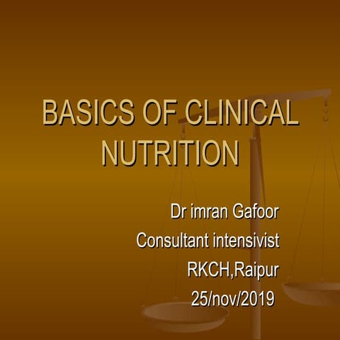 basics of nutrition icu
