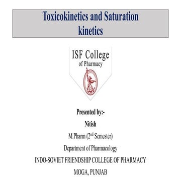 toxicokinetics and saturation kinetics