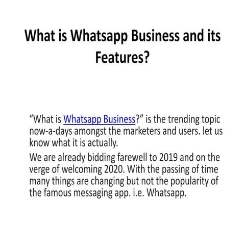  What is Whatsapp Business and its Features?