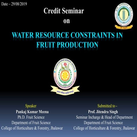 water Resources of India - By Anjali Patel mam (IGKV Raipur, C.G) | PPTX