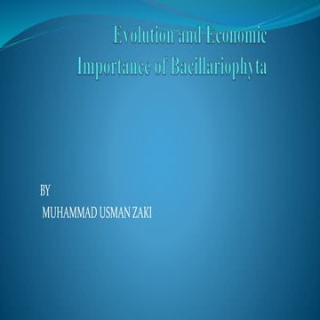 Evolution and Economic Importance of Bacillariophyta