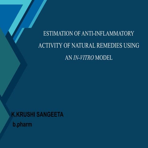 EVALUATION OF IN- VITRO ANTI INFLAMMATORY ACTIVITY | PDF