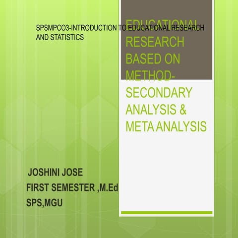 Secondary Analysis & Meta Analysis 