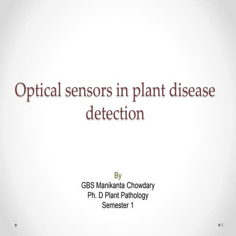 Optical Sensors in Plant Disease Detection