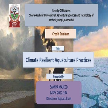 Climate Resilient Aquaculture Practices