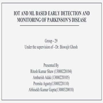 Parkinson's disease detection using ml a
